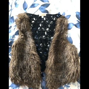 Giani Bini fur crochet vest